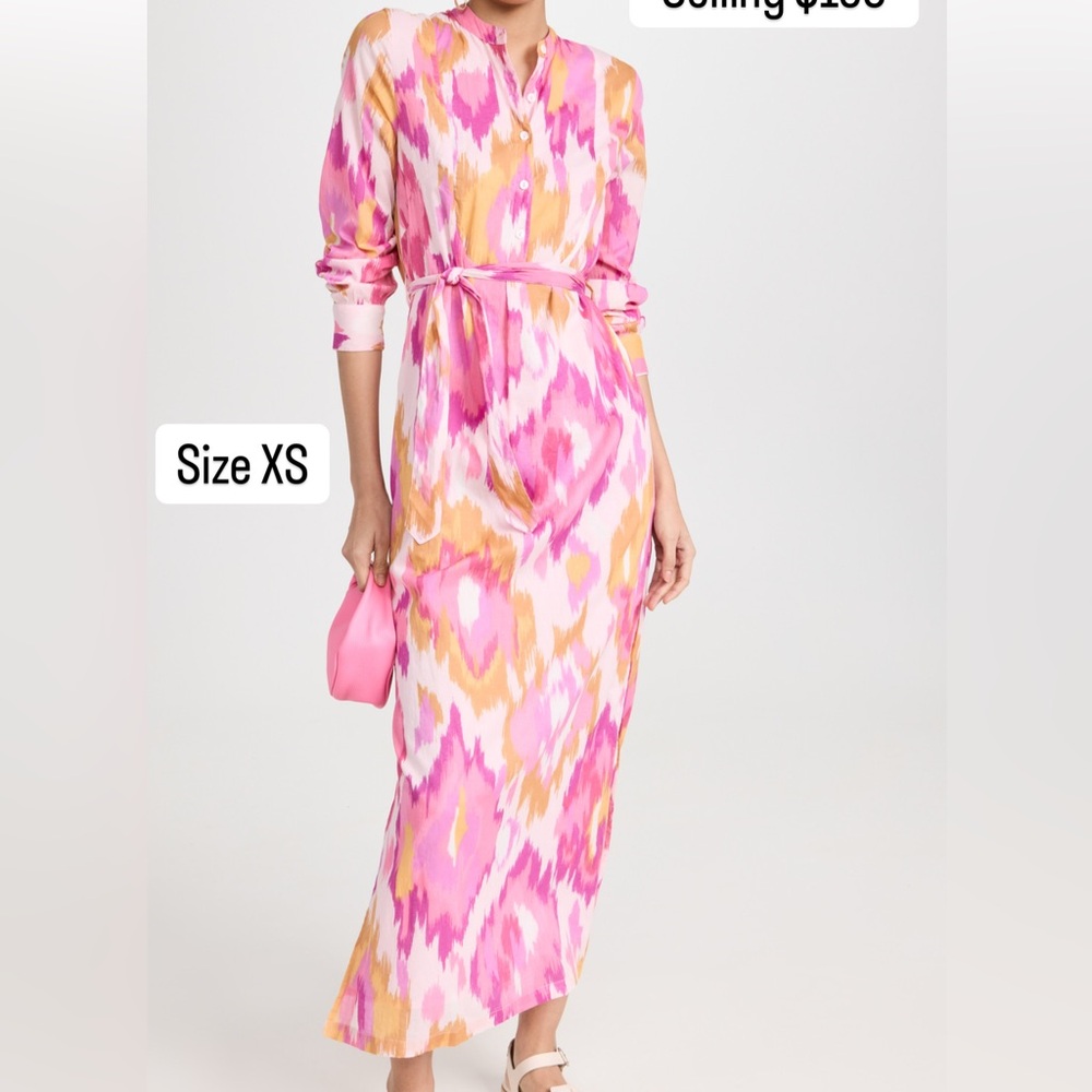 Banjanan Vibrant Pink and Orange Long Sleeve Dress